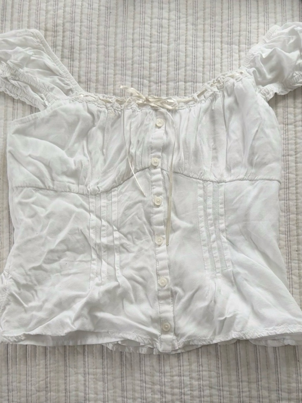 Women's off shoulder white Hollister button up top